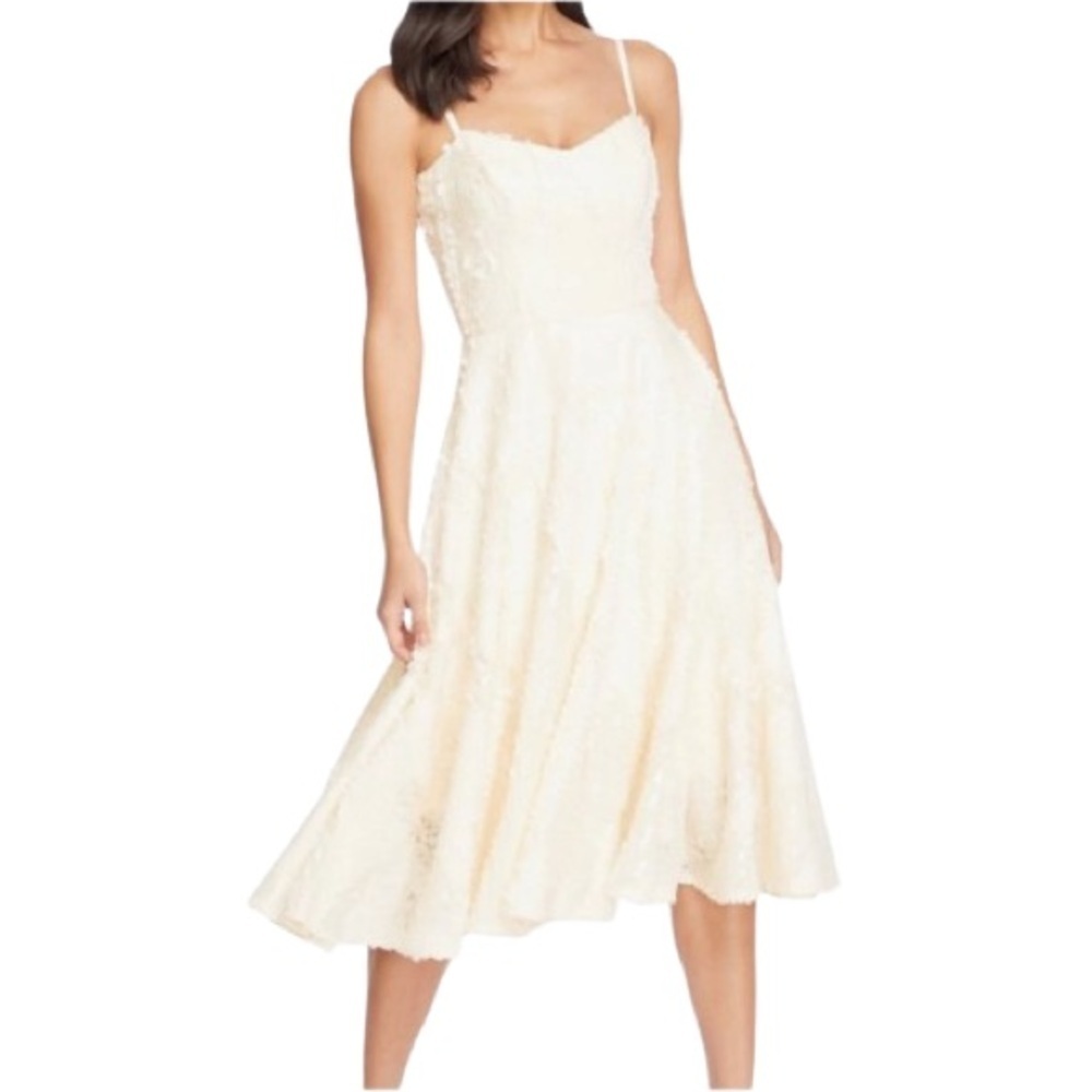 Women's Xs Dress The Population Flora Sequin Midi Dress Fit Flare Party Girly